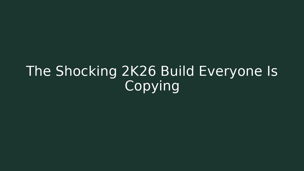 The Shocking 2K26 Build Everyone Is Copying - Felix Cat Insurance