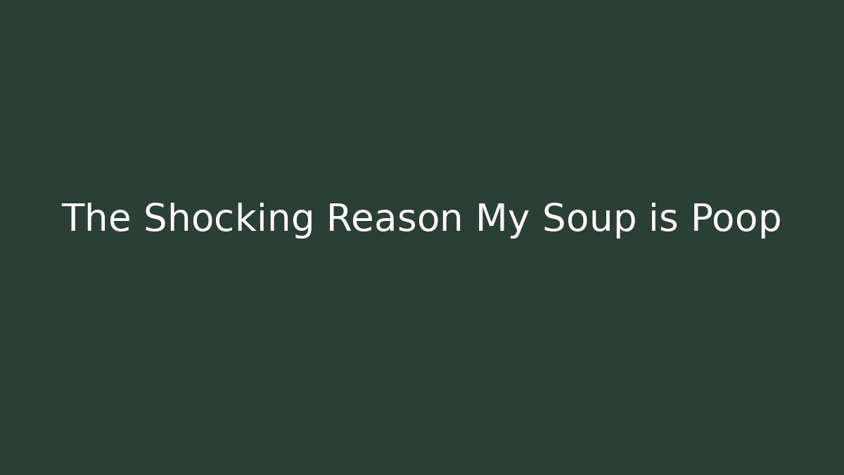 The Shocking Reason My Soup is Poop