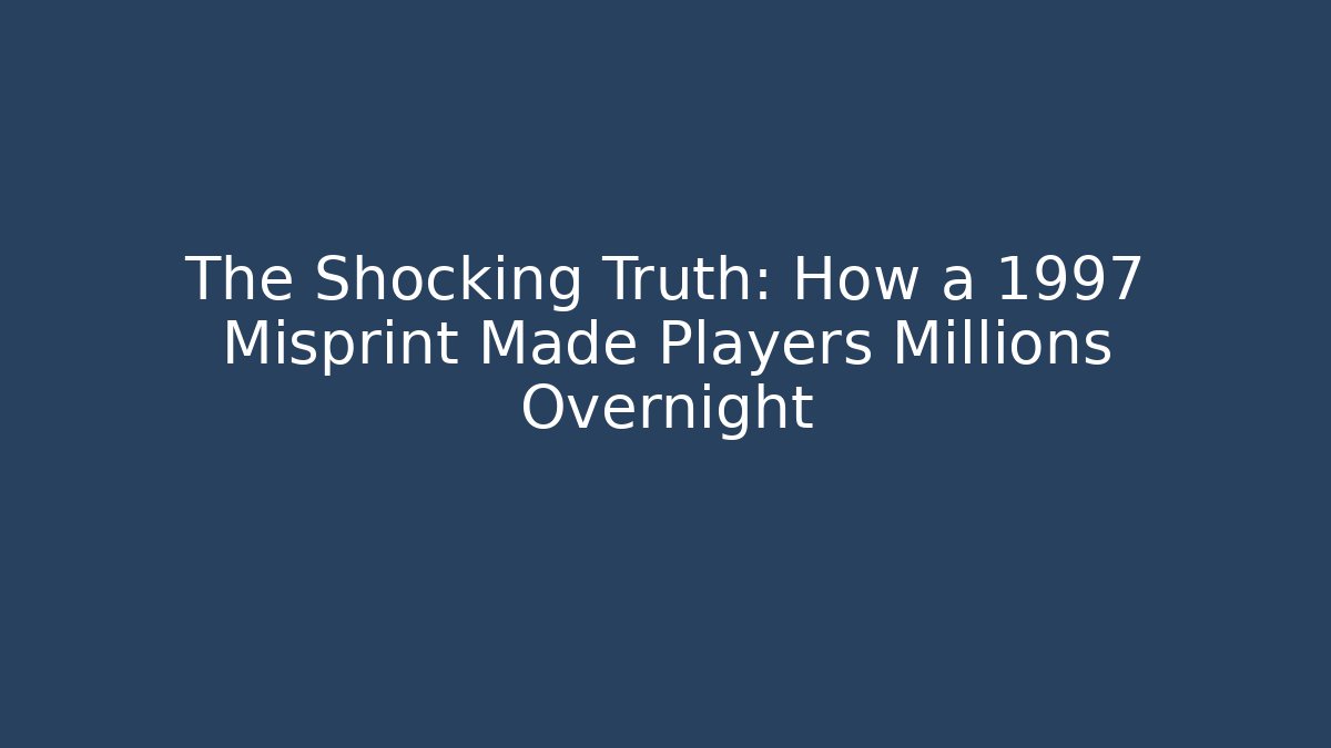 The Shocking Truth: How a 1997 Misprint Made Players Millions Overnight