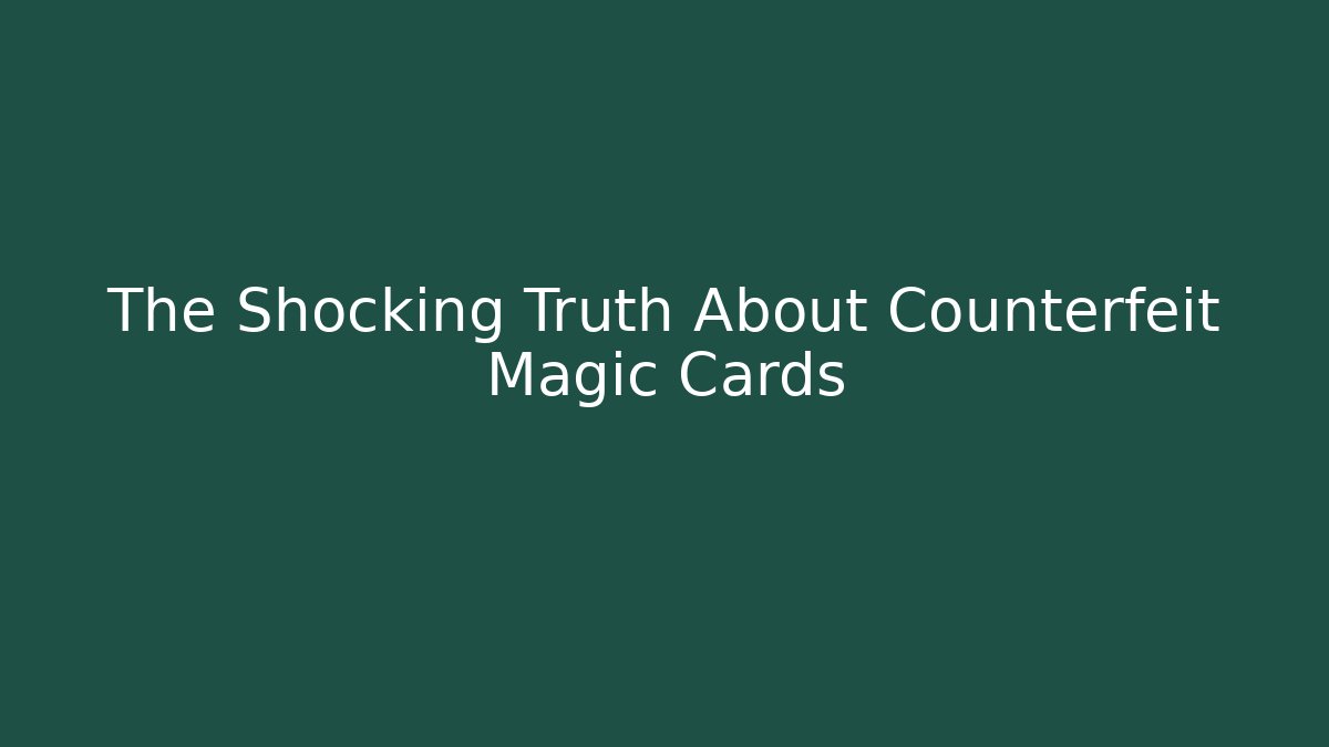 The Shocking Truth About Counterfeit Magic Cards - Felix Cat Insurance