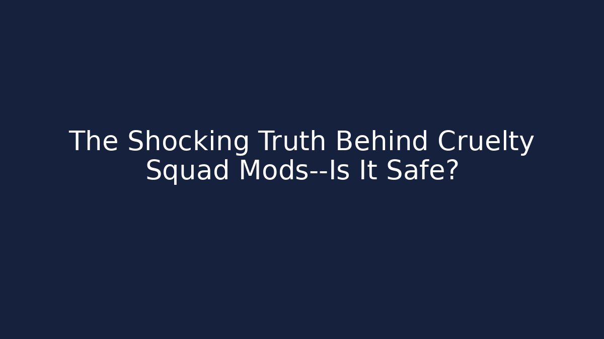 The Shocking Truth Behind Cruelty Squad Mods—Is It Safe?