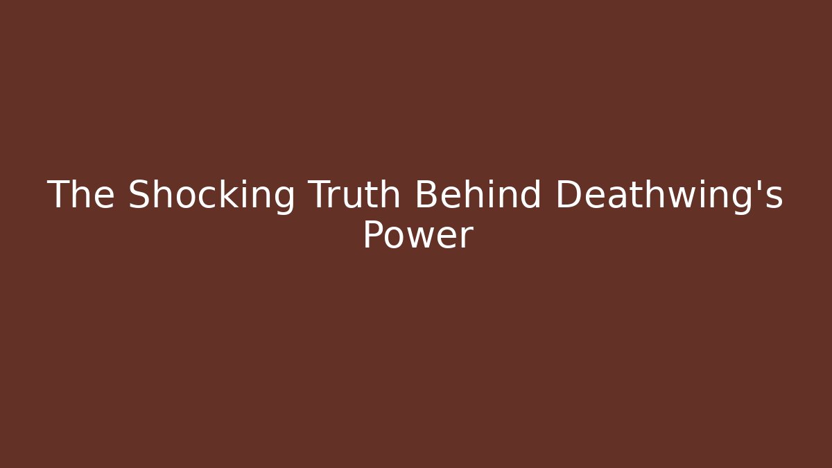 The Shocking Truth Behind Deathwing's Power