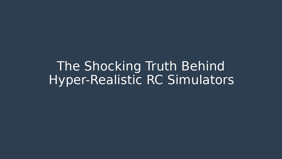 The Shocking Truth Behind Hyper-Realistic RC Simulators - Felix Cat Insurance