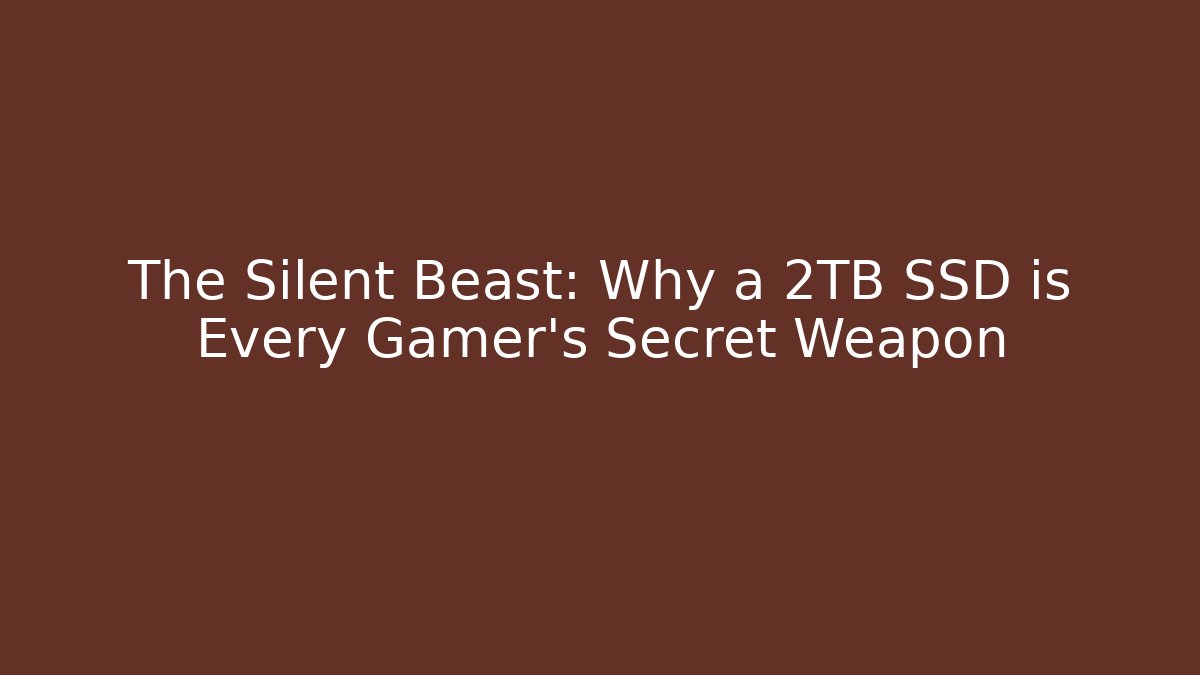 The Silent Beast: Why a 2TB SSD is Every Gamer's Secret Weapon