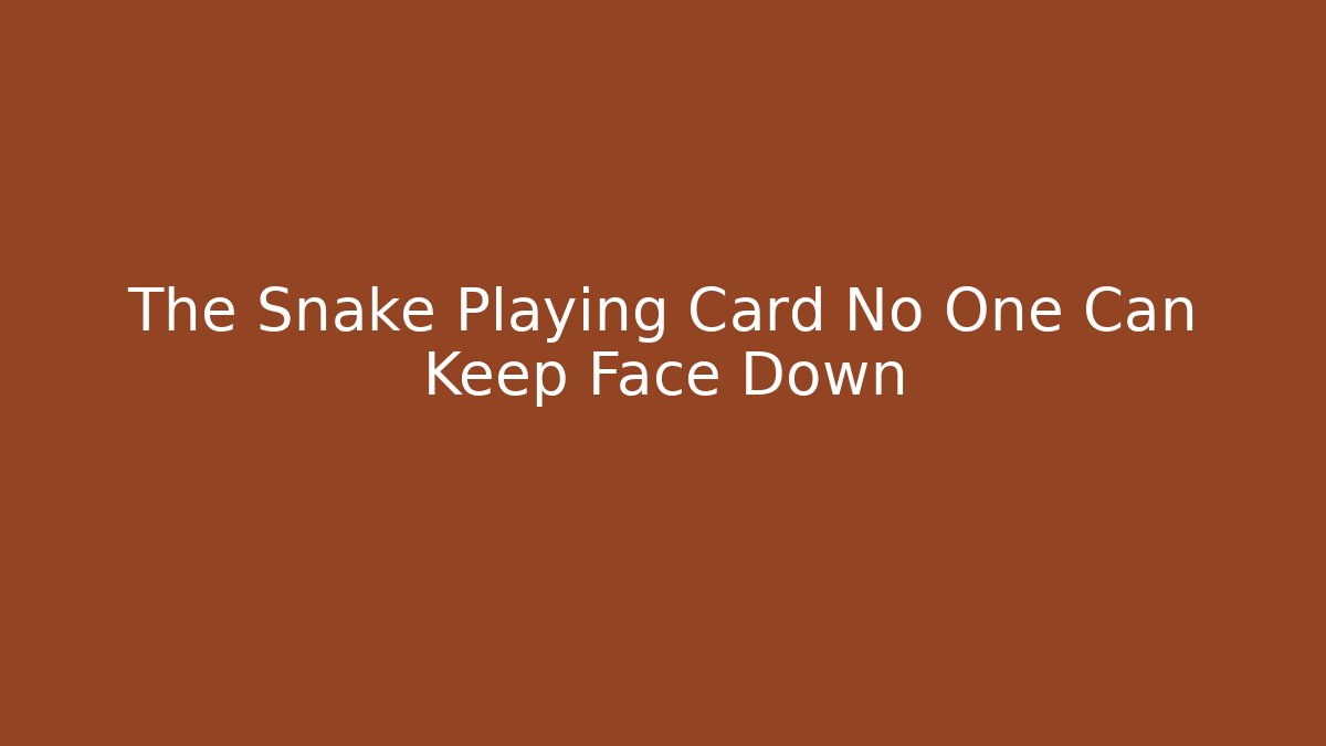 The Snake Playing Card No One Can Keep Face Down