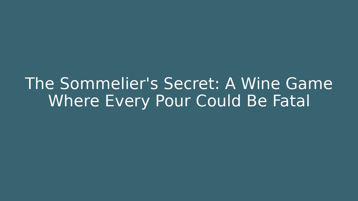 The Sommelier's Secret: A Wine Game Where Every Pour Could Be Fatal