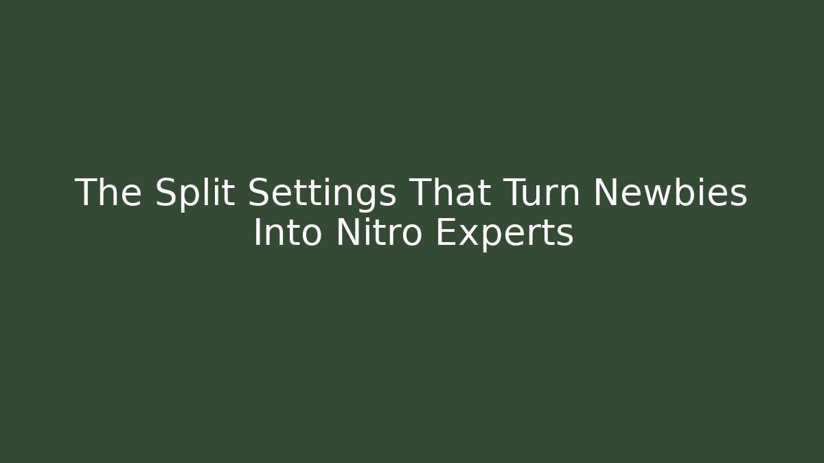 The Split Settings That Turn Newbies Into Nitro Experts