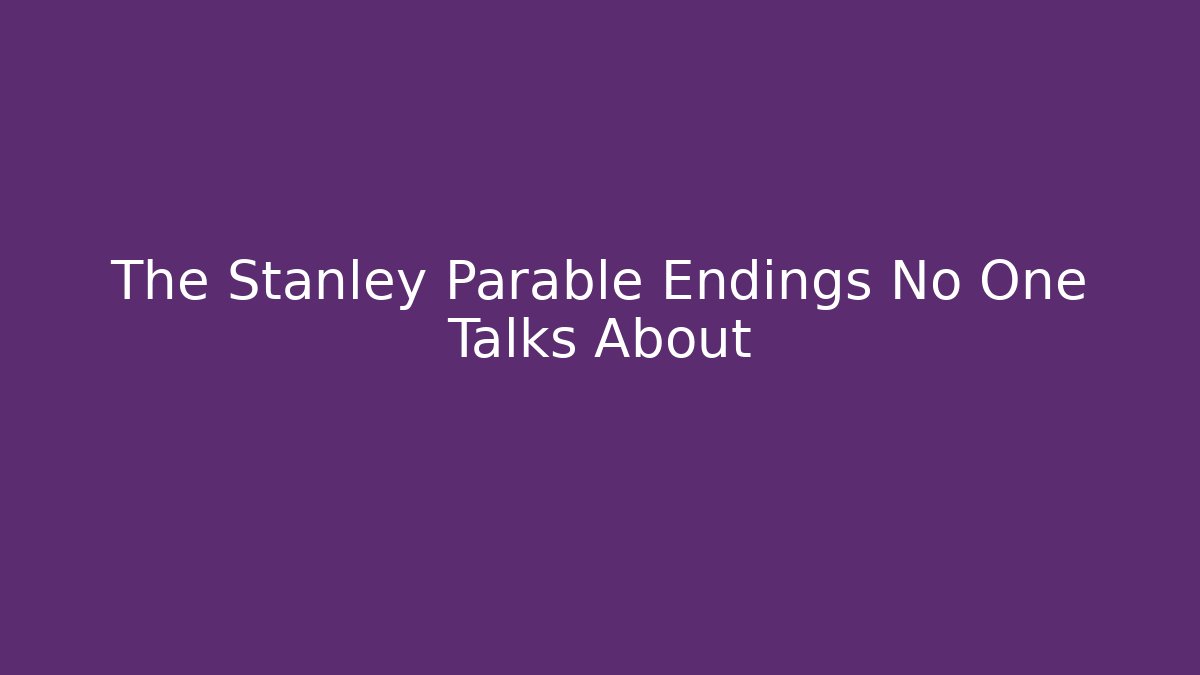 The Stanley Parable Endings No One Talks About - Felix Cat Insurance