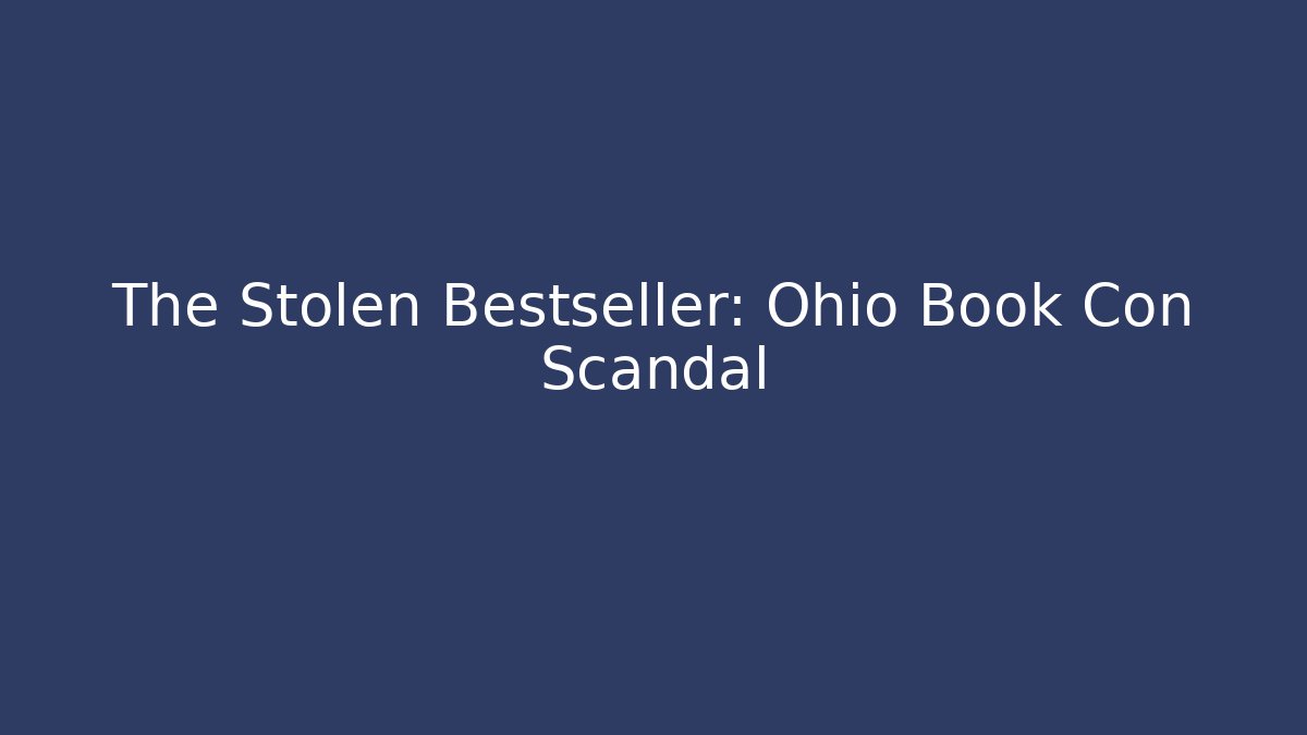 The Stolen Bestseller: Ohio Book Con Scandal