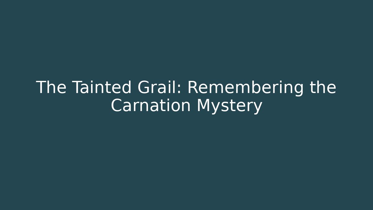 The Tainted Grail: Remembering the Carnation Mystery