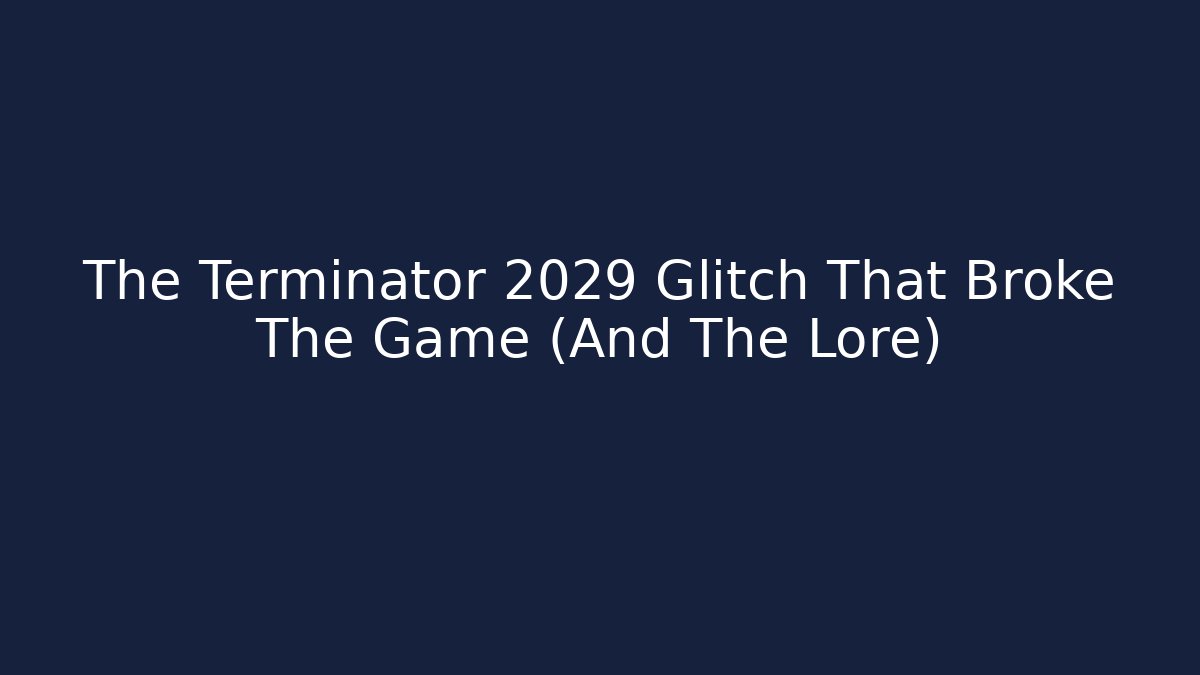 The Terminator 2029 Glitch That Broke The Game (And The Lore)