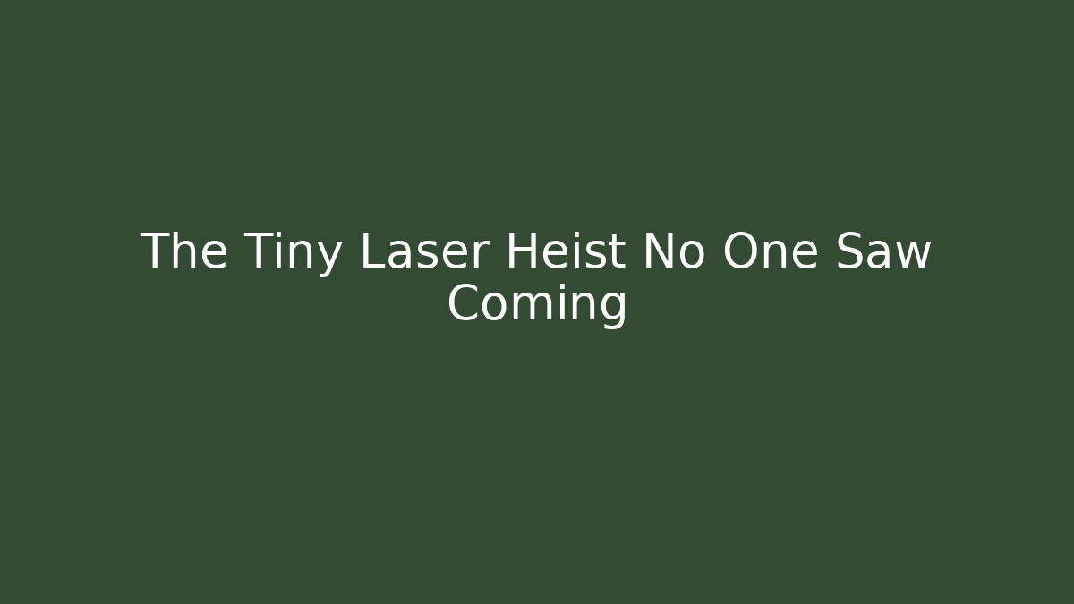 The Tiny Laser Heist No One Saw Coming