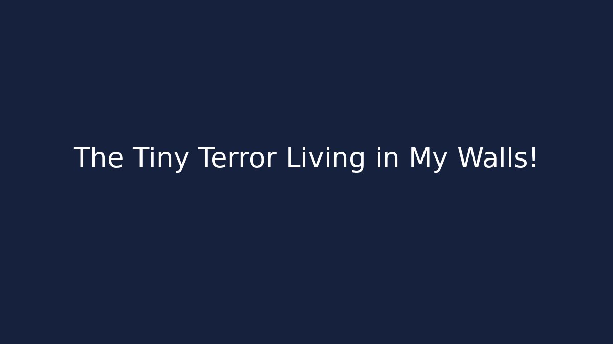 The Tiny Terror Living in My Walls!