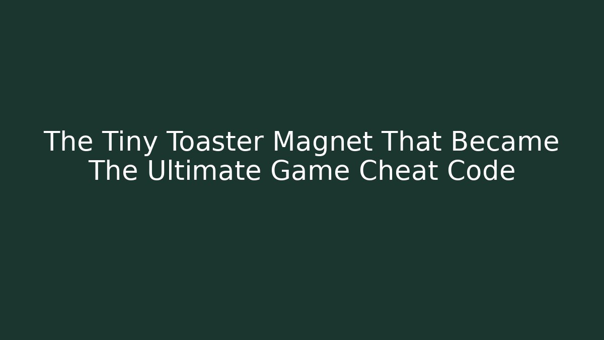 The Tiny Toaster Magnet That Became The Ultimate Game Cheat Code - Felix Cat Insurance