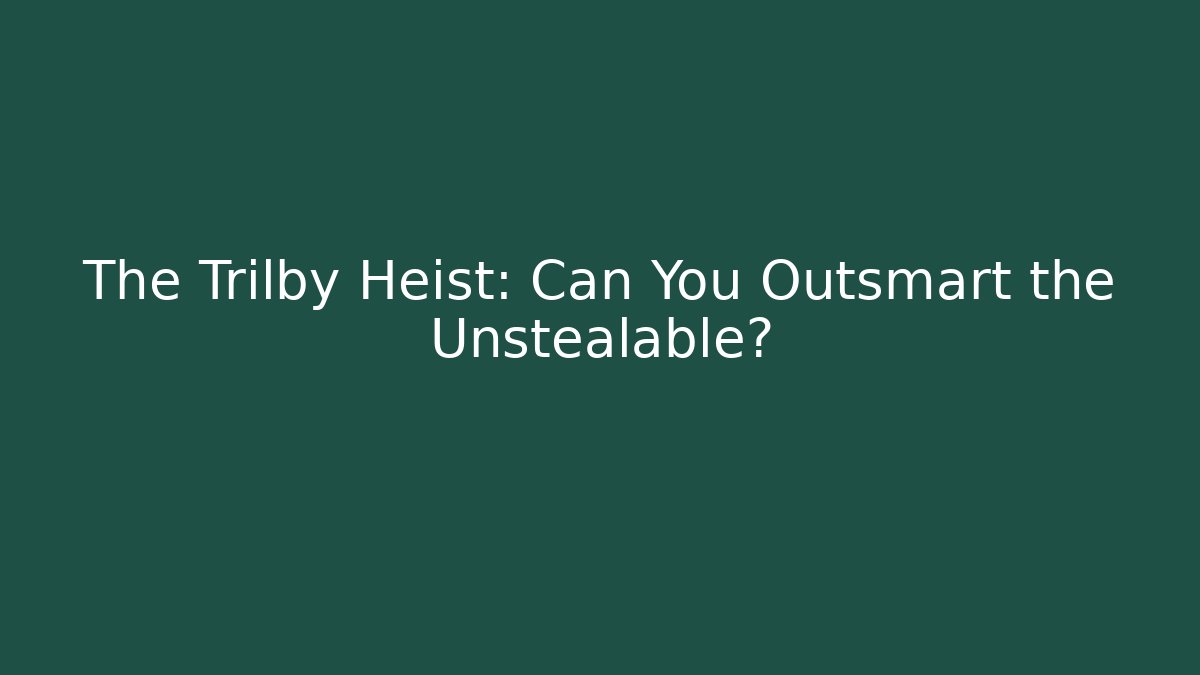 The Trilby Heist: Can You Outsmart the Unstealable?