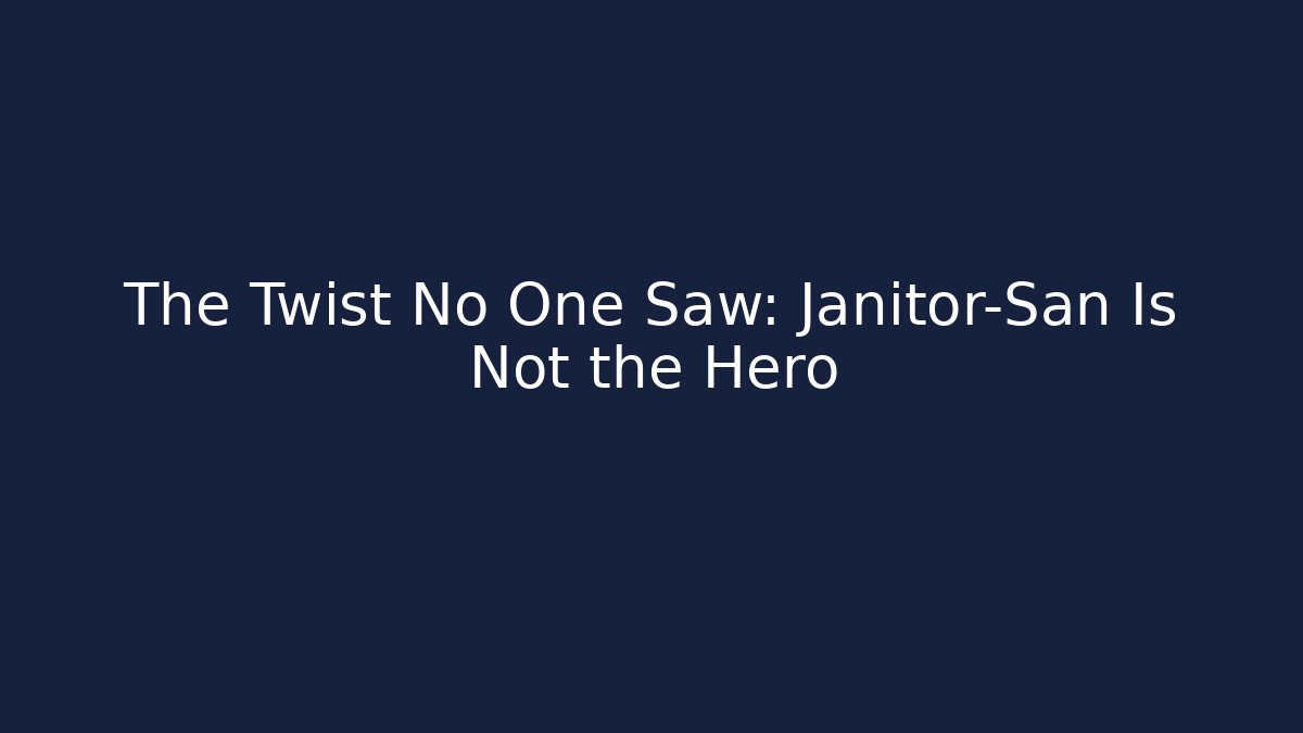 The Twist No One Saw: Janitor-San Is Not the Hero