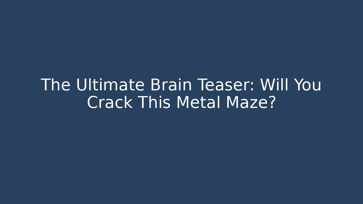 The Ultimate Brain Teaser: Will You Crack This Metal Maze?