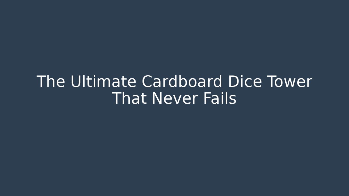 The Ultimate Cardboard Dice Tower That Never Fails