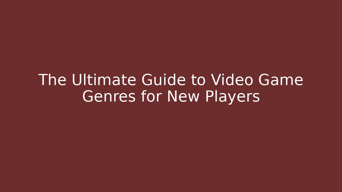 The Ultimate Guide to Video Game Genres for New Players - Felix Cat Insurance
