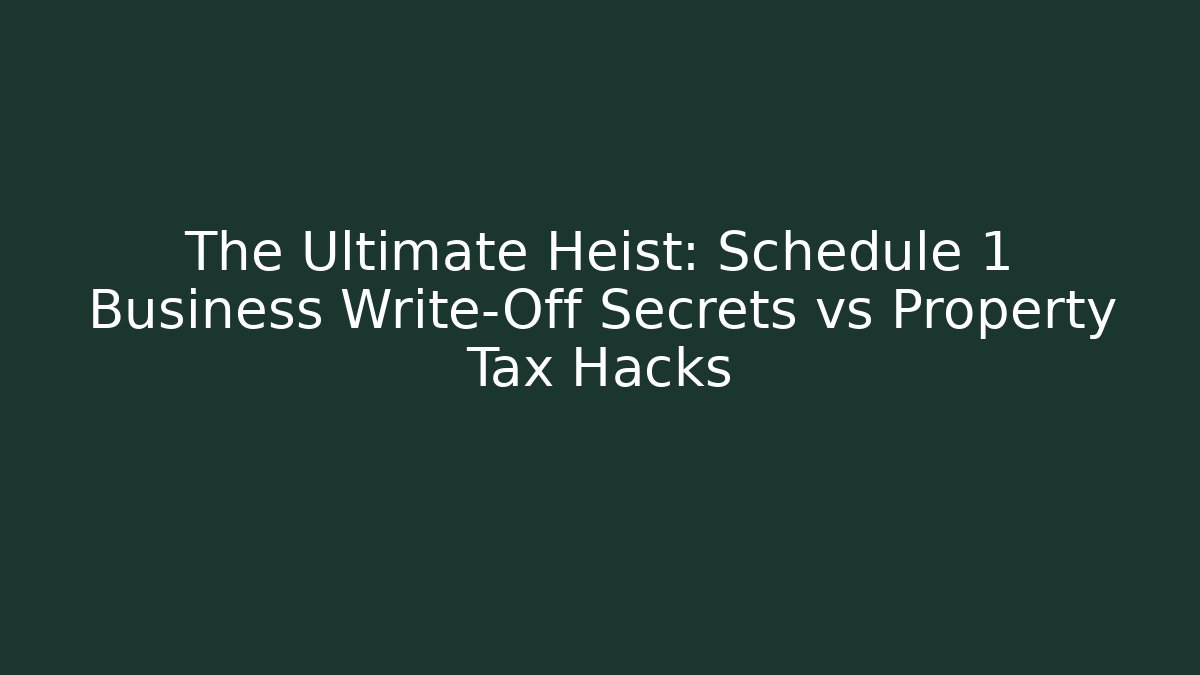 The Ultimate Heist: Schedule 1 Business Write-Off Secrets vs Property Tax Hacks