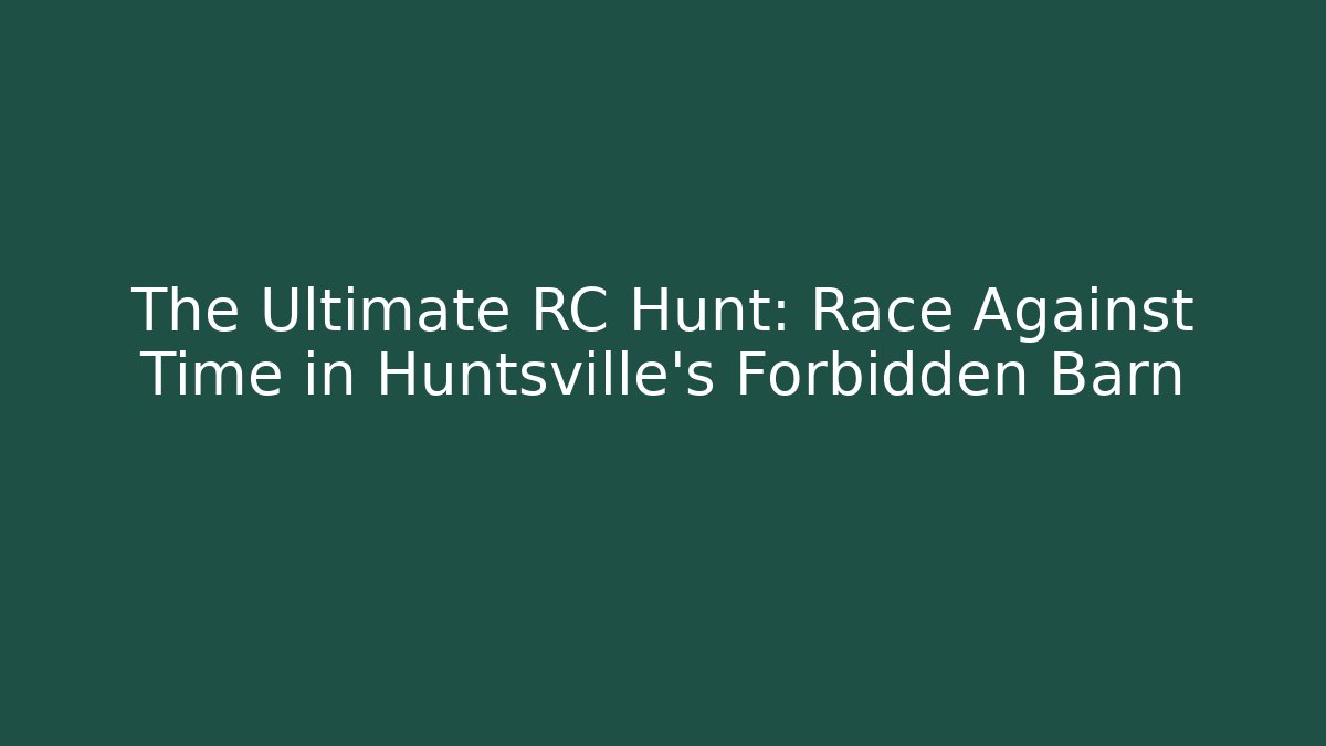 The Ultimate RC Hunt: Race Against Time in Huntsville's Forbidden Barn