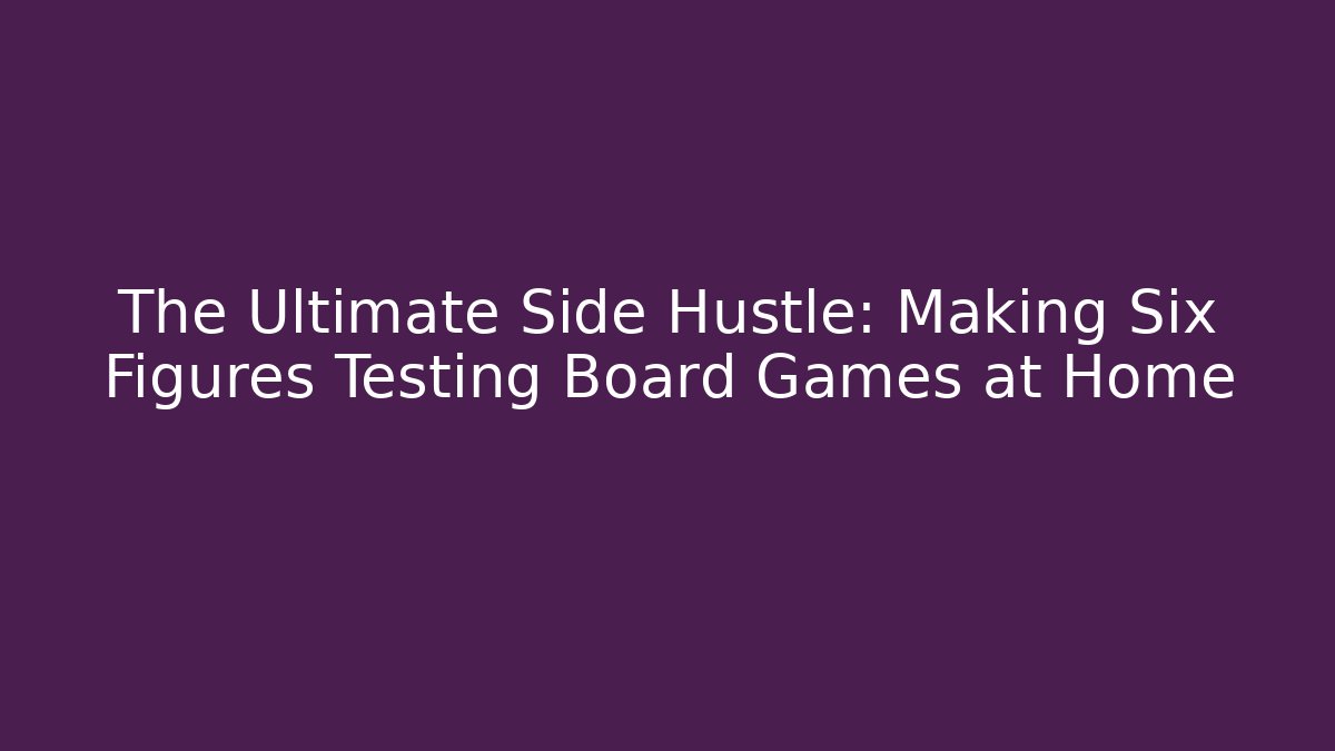 The Ultimate Side Hustle: Making Six Figures Testing Board Games at Home - Felix Cat Insurance