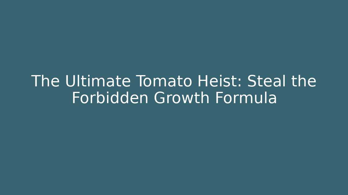 The Ultimate Tomato Heist: Steal the Forbidden Growth Formula