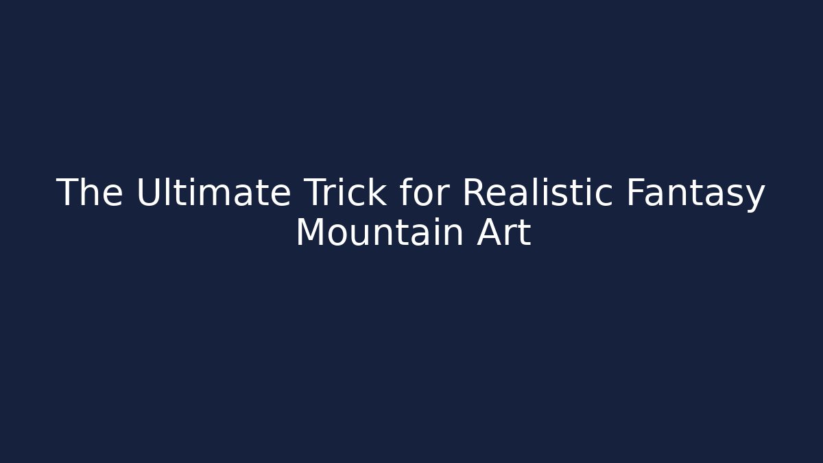 The Ultimate Trick for Realistic Fantasy Mountain Art