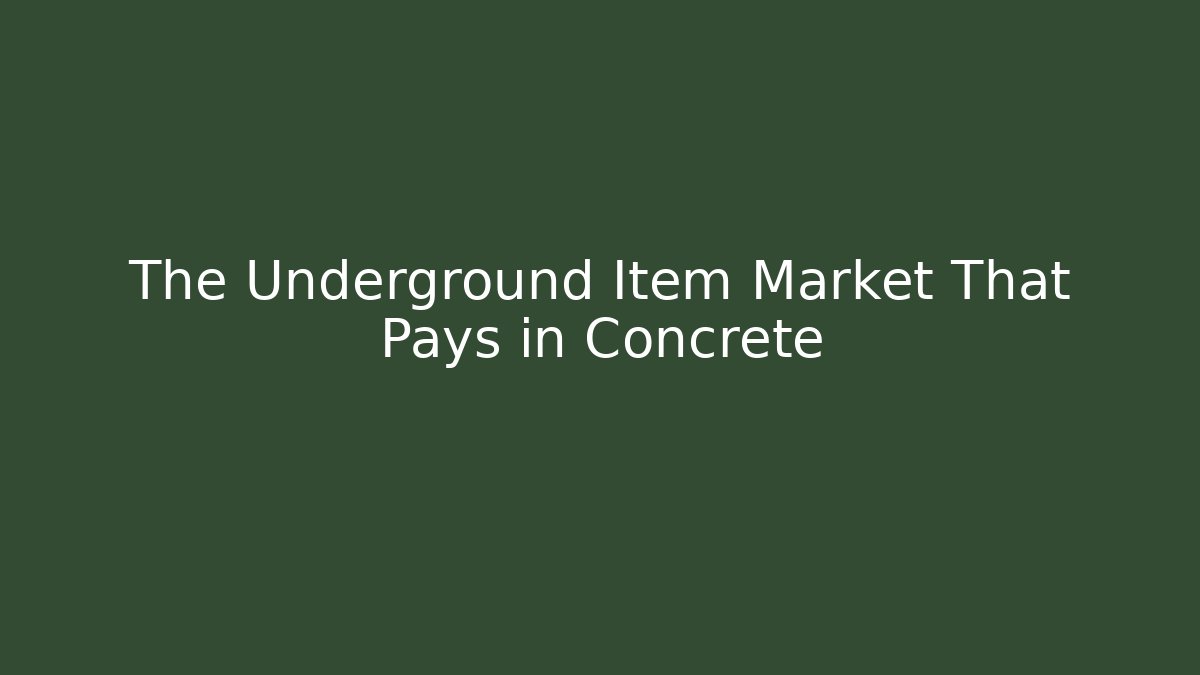 The Underground Item Market That Pays in Concrete