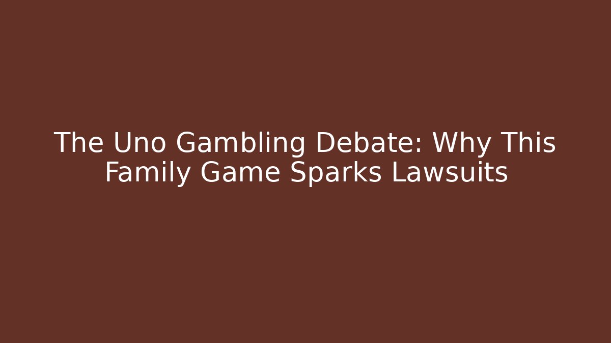 The Uno Gambling Debate: Why This Family Game Sparks Lawsuits