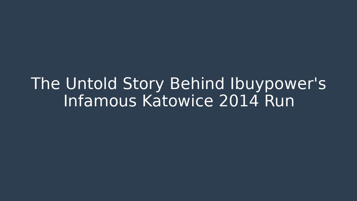 The Untold Story Behind Ibuypower's Infamous Katowice 2014 Run - Felix Cat Insurance