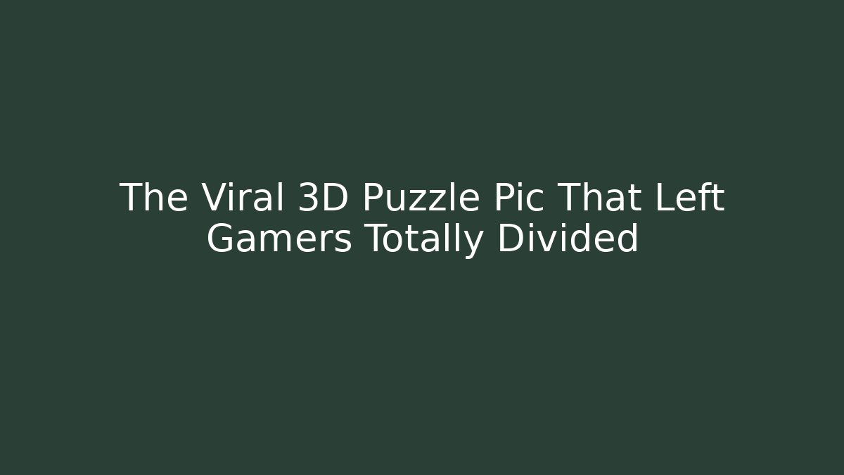 The Viral 3D Puzzle Pic That Left Gamers Totally Divided