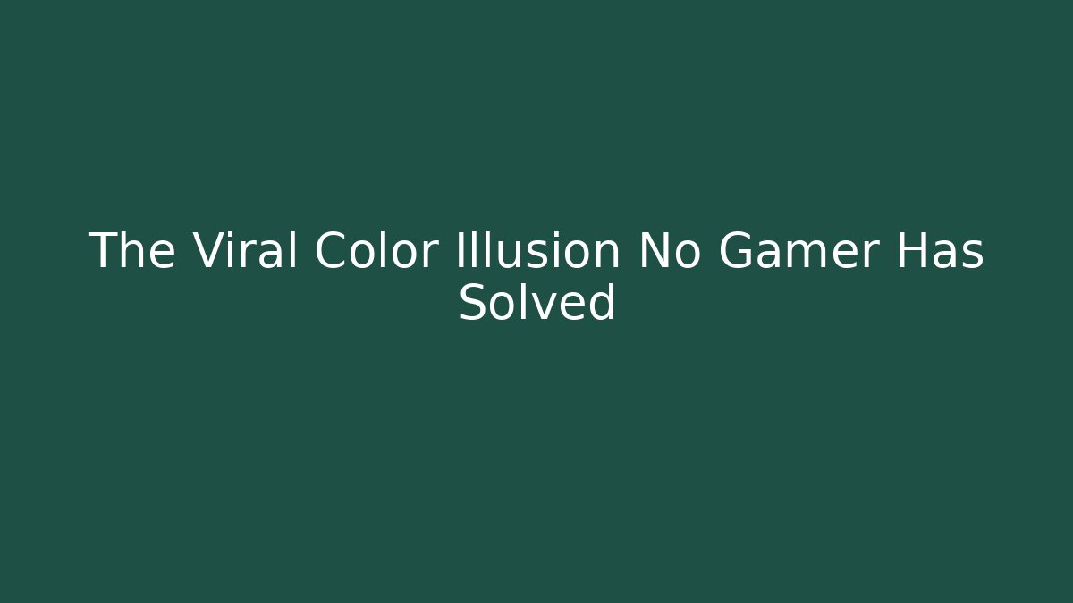 The Viral Color Illusion No Gamer Has Solved - Felix Cat Insurance