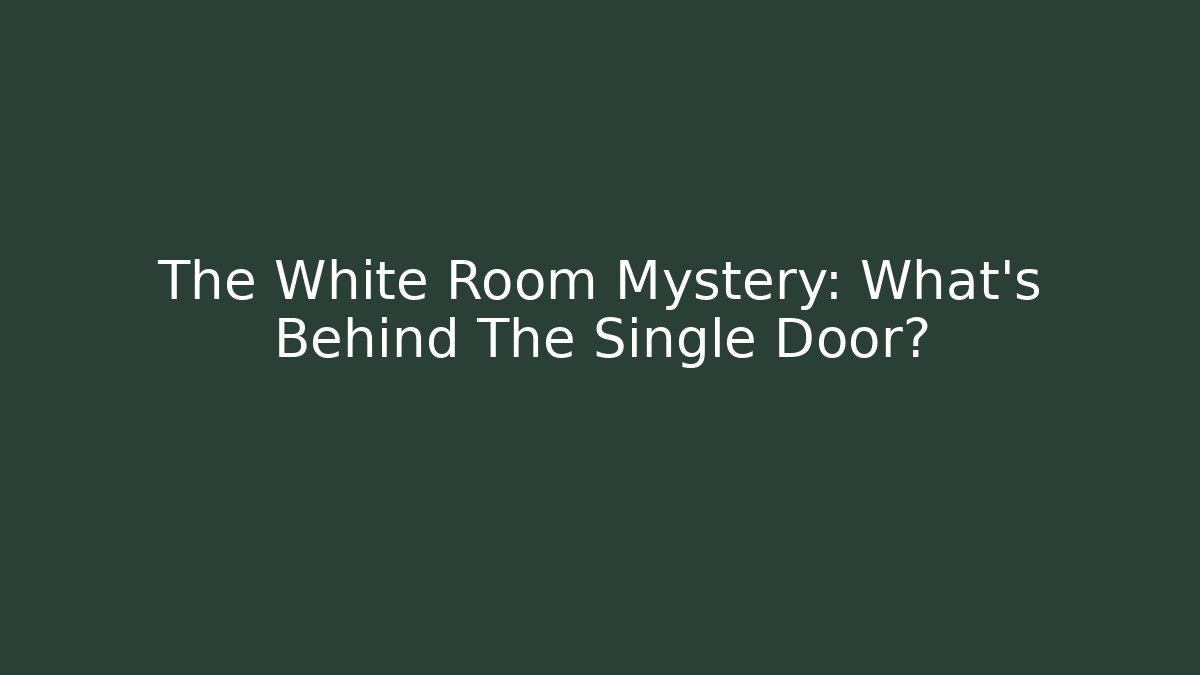 The White Room Mystery: What's Behind The Single Door?