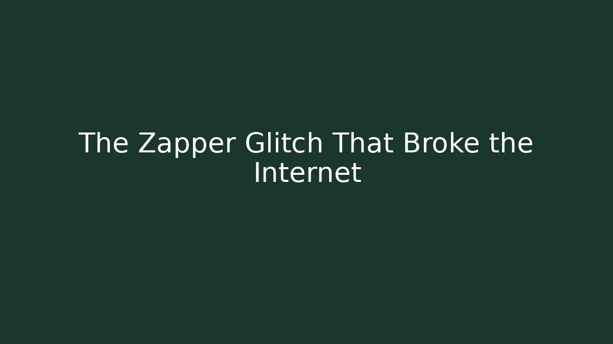The Zapper Glitch That Broke the Internet