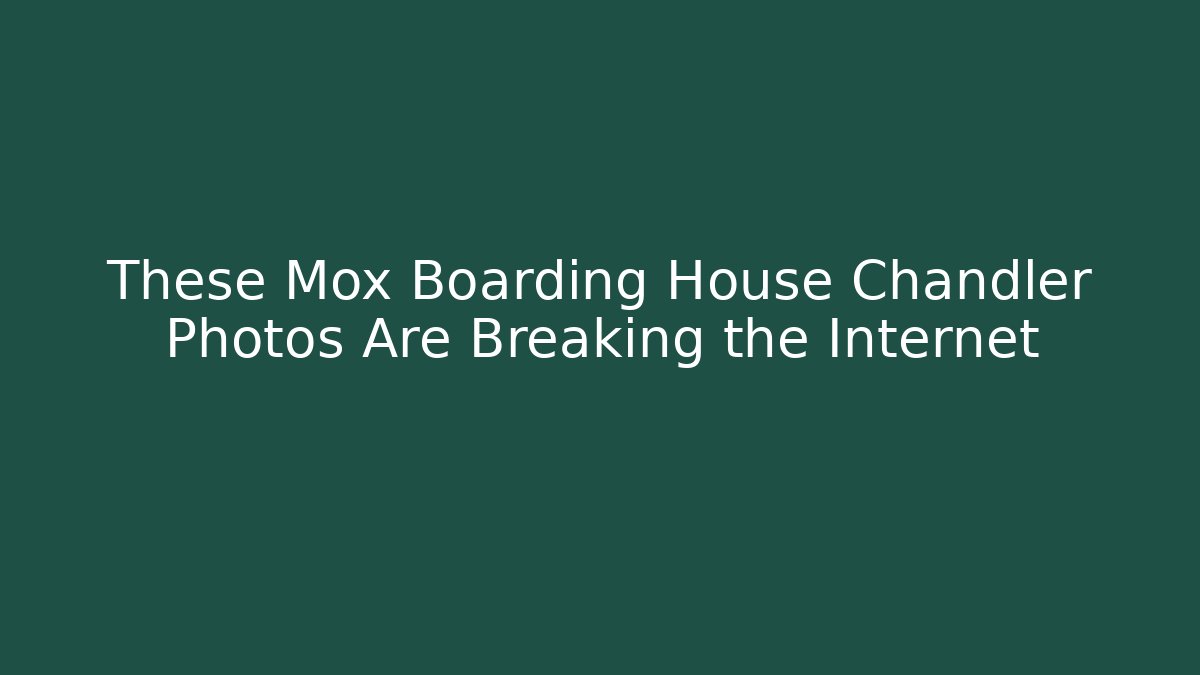 These Mox Boarding House Chandler Photos Are Breaking the Internet