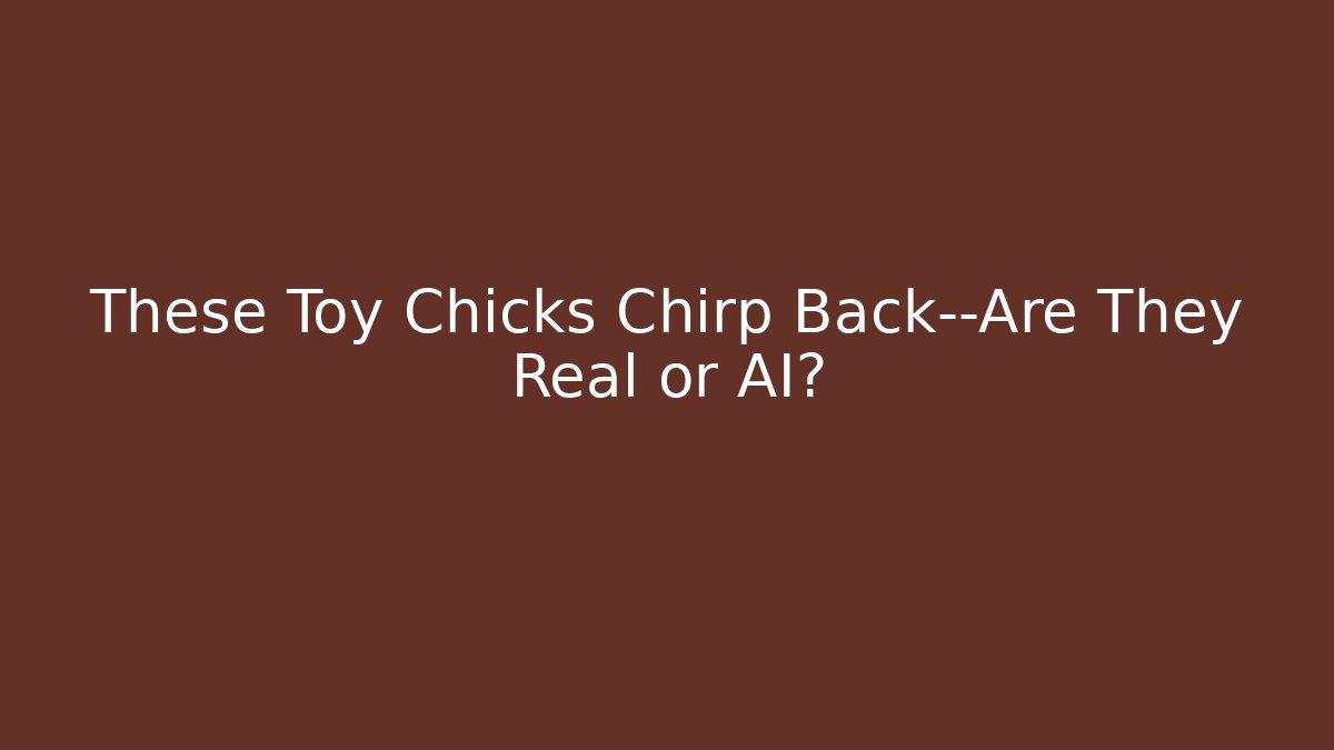 These Toy Chicks Chirp Back—Are They Real or AI?