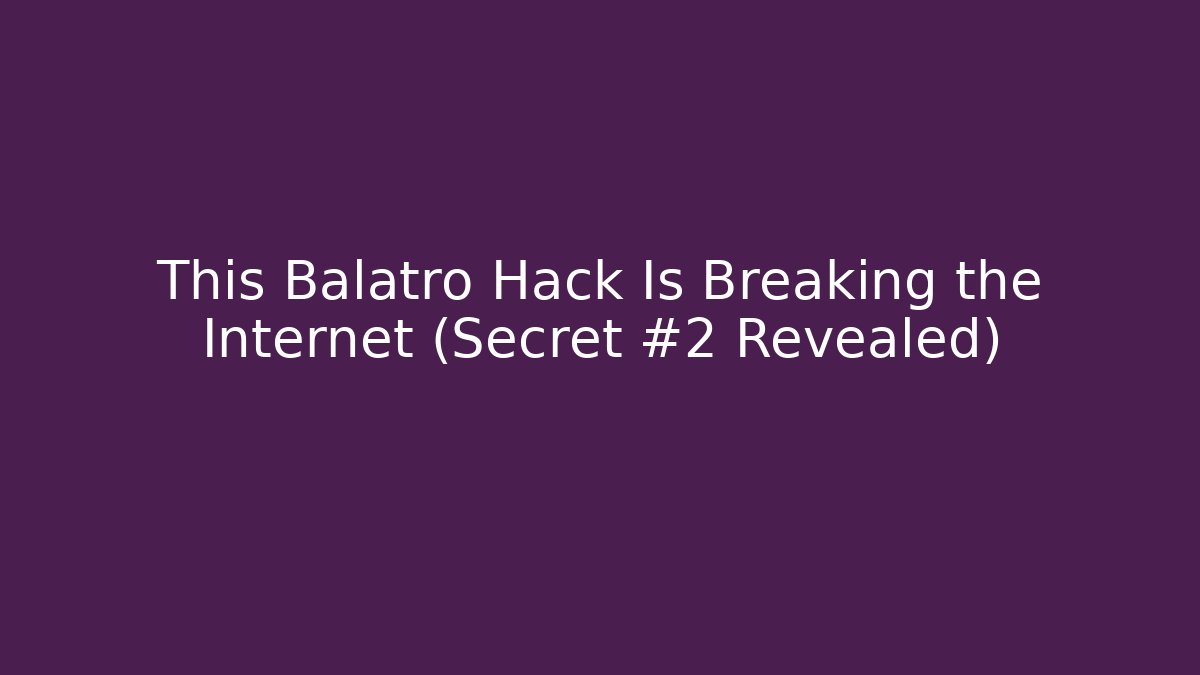 This Balatro Hack Is Breaking the Internet (Secret #2 Revealed) - Felix Cat Insurance