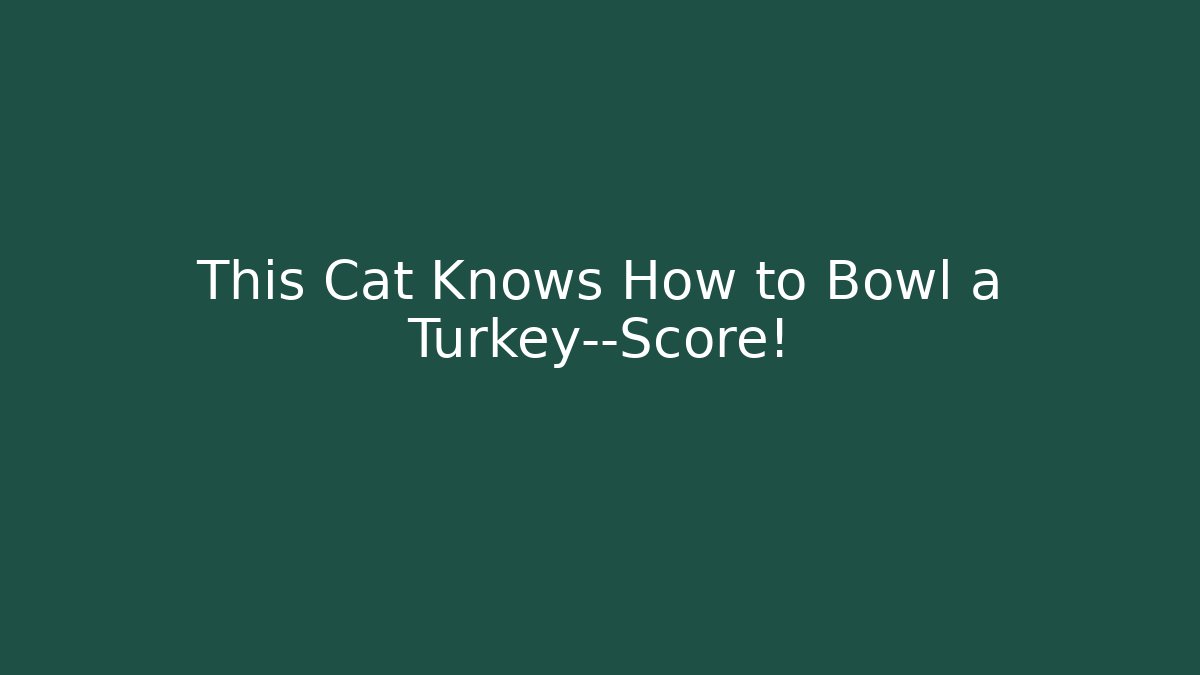 This Cat Knows How to Bowl a Turkey—Score!