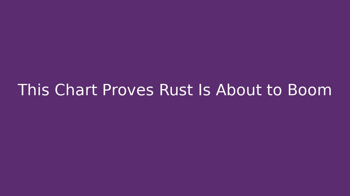 This Chart Proves Rust Is About to Boom