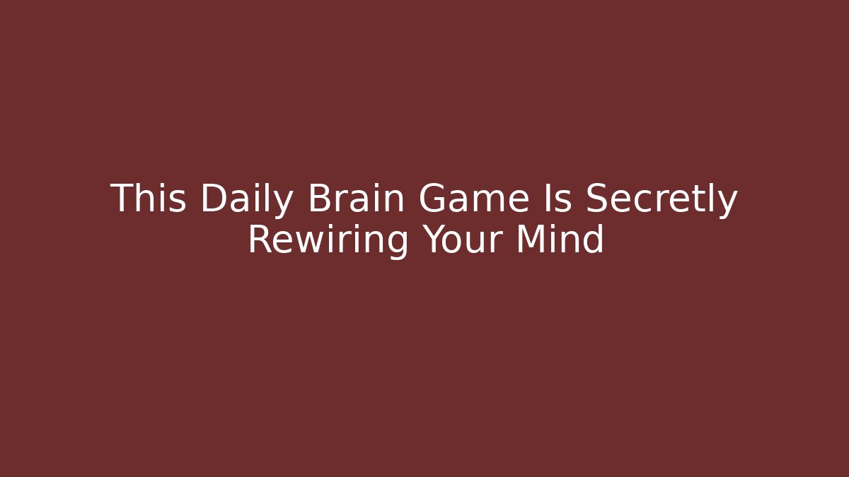 This Daily Brain Game Is Secretly Rewiring Your Mind - Felix Cat Insurance