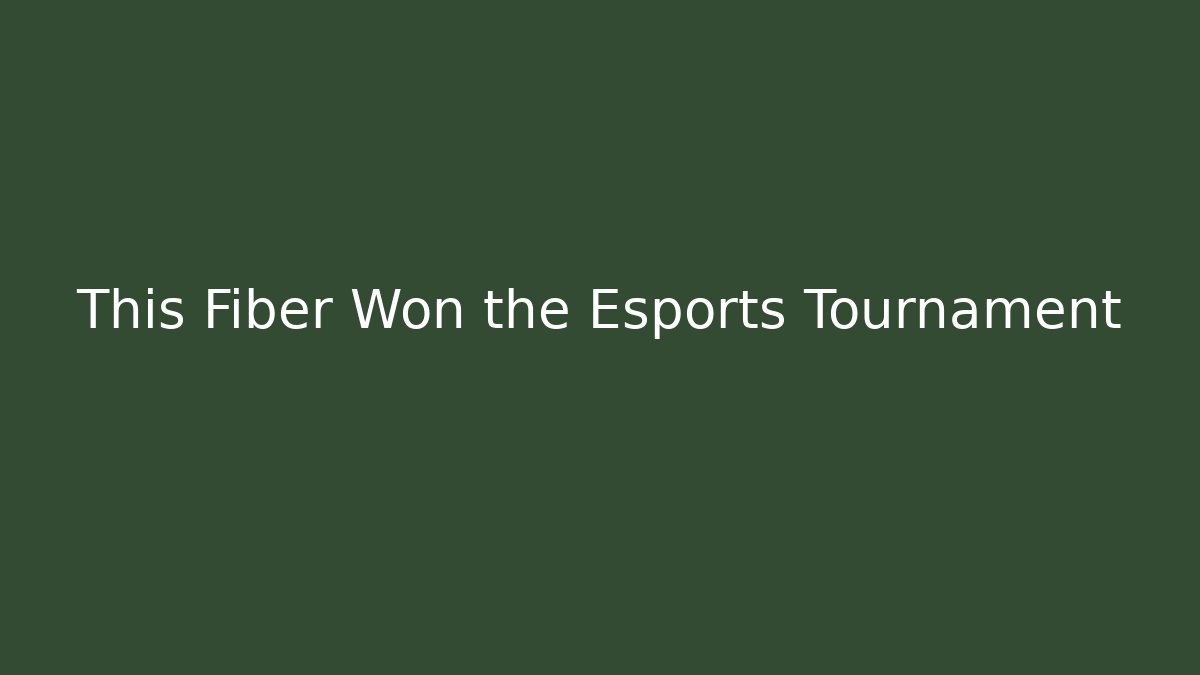 This Fiber Won the Esports Tournament