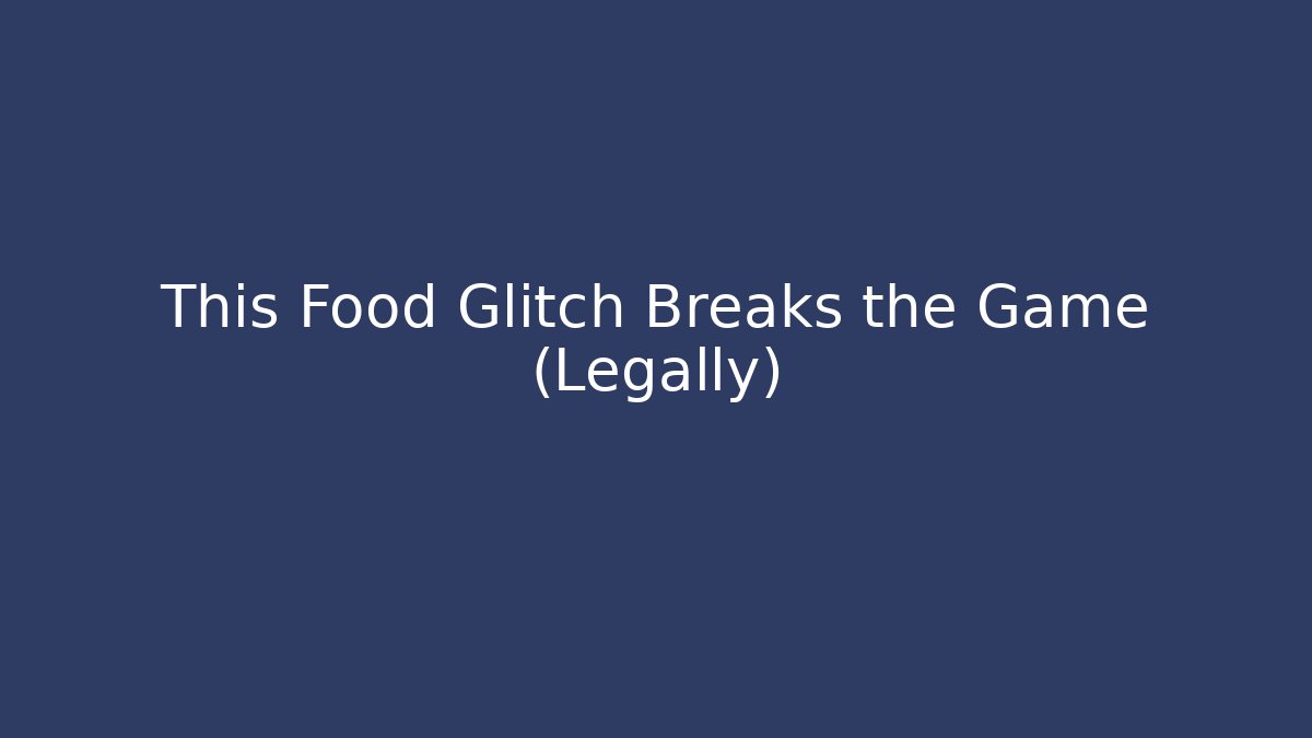 This Food Glitch Breaks the Game (Legally) - Felix Cat Insurance