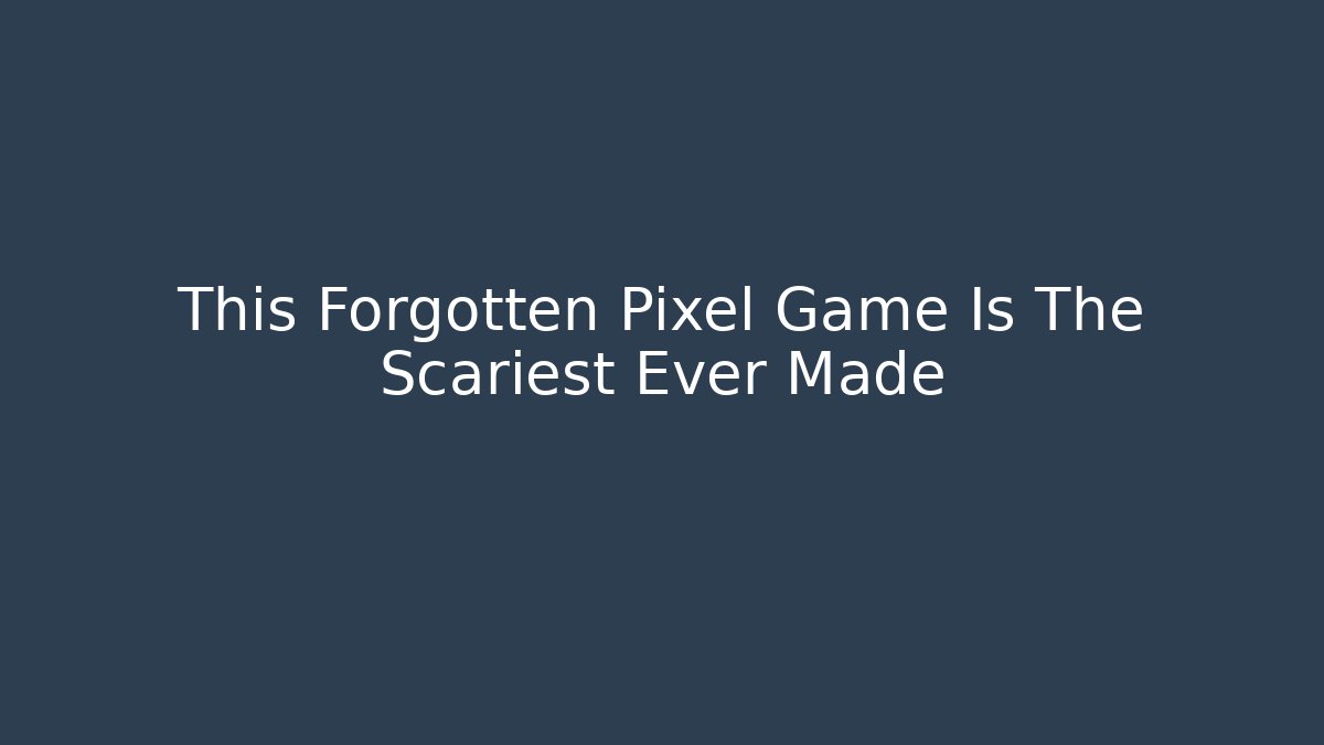 This Forgotten Pixel Game Is The Scariest Ever Made - Felix Cat Insurance
