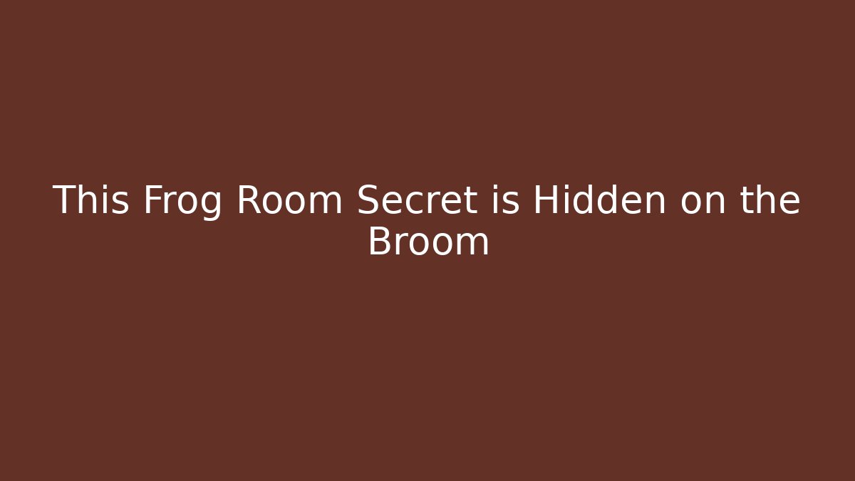 This Frog Room Secret is Hidden on the Broom - Felix Cat Insurance