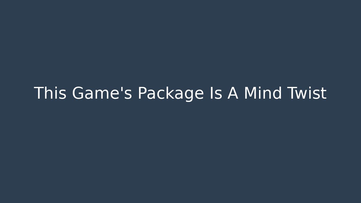 This Game's Package Is A Mind Twist