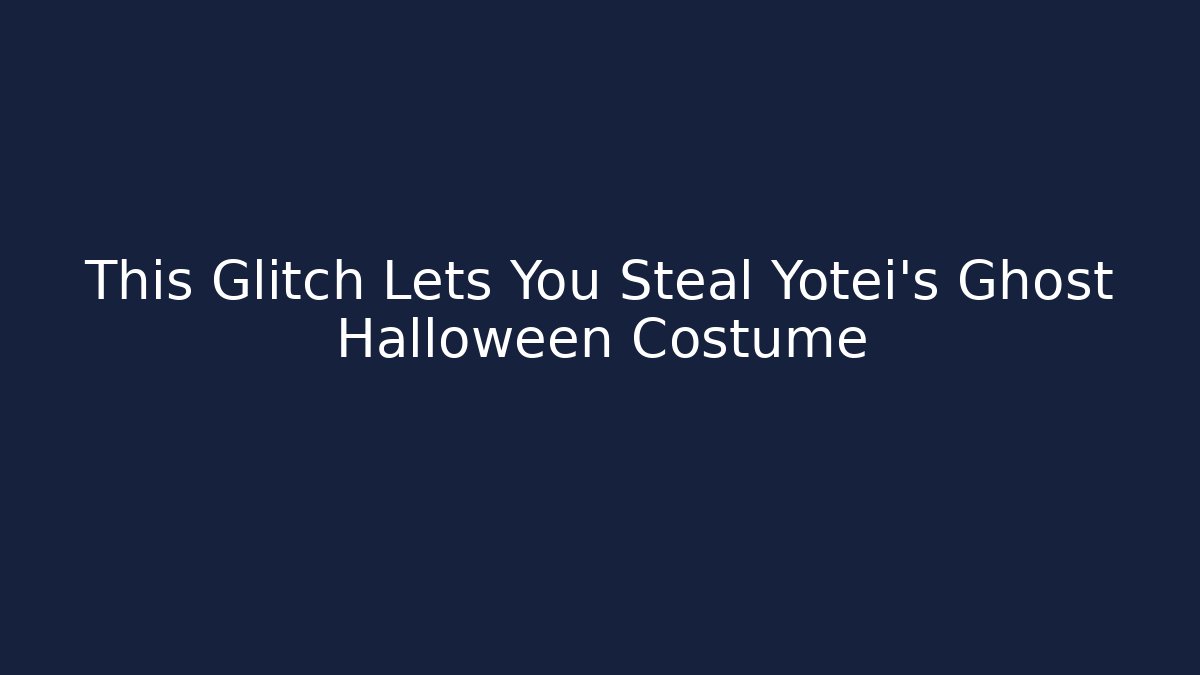 This Glitch Lets You Steal Yotei's Ghost Halloween Costume