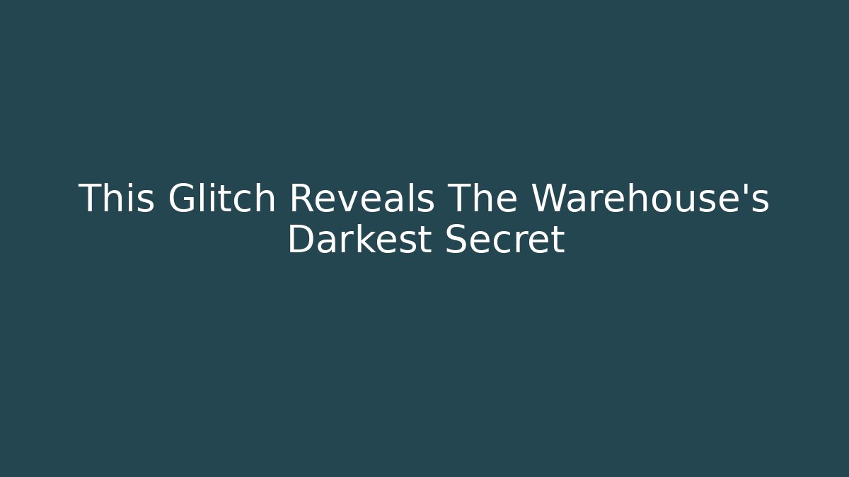 This Glitch Reveals The Warehouse's Darkest Secret