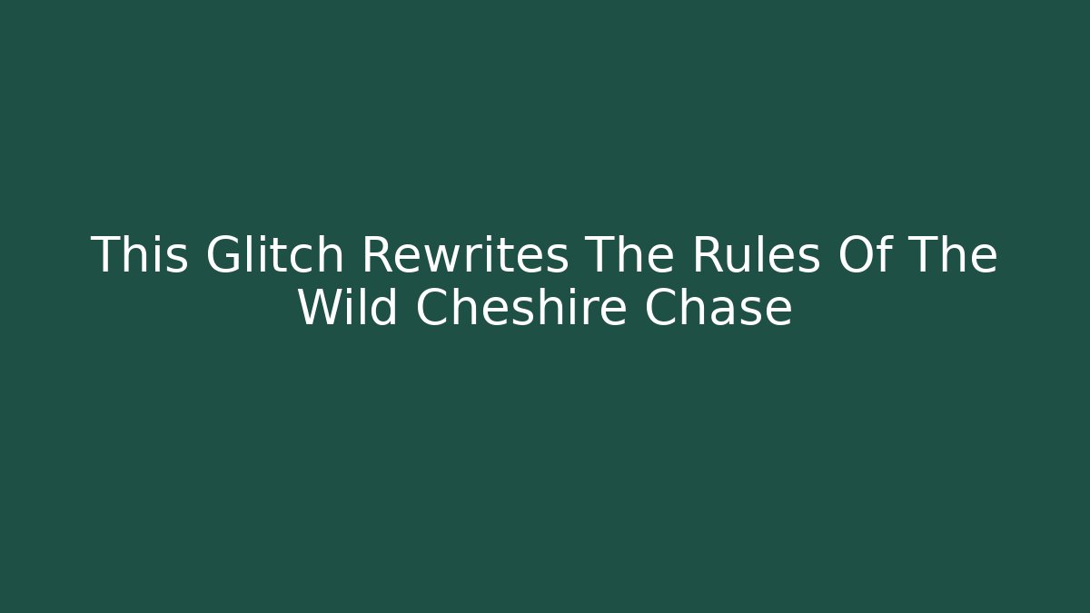This Glitch Rewrites The Rules Of The Wild Cheshire Chase - Felix Cat Insurance