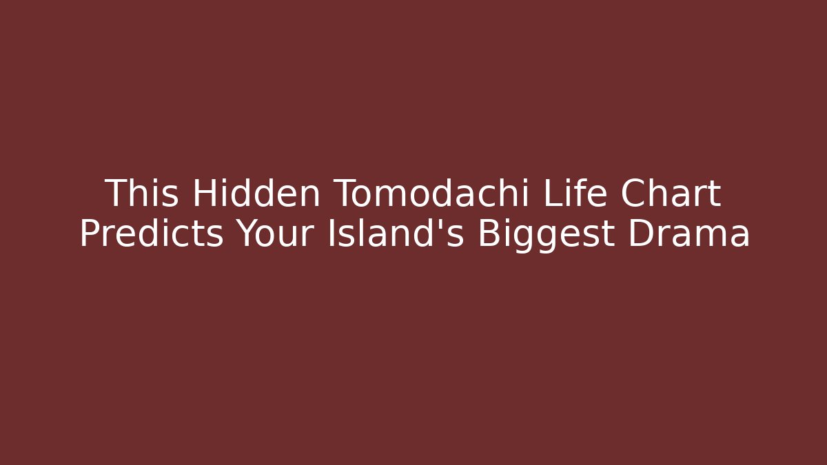 This Hidden Tomodachi Life Chart Predicts Your Island's Biggest Drama